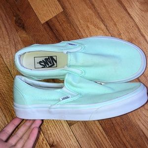 Limited Edition Slip On Vans- mint green